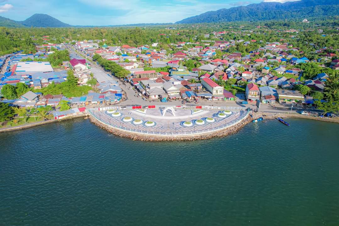 Tampak Ibu Kota Labuha dari Udara