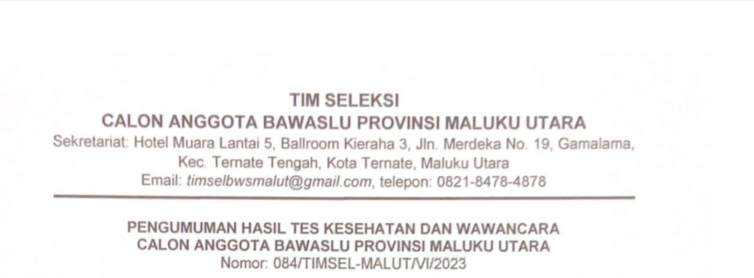 Timsel Bawaslu Provinsi Maluku Utara./jmg