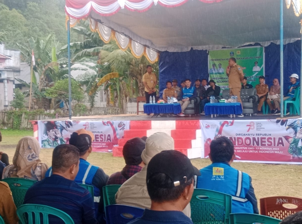 Peresmian PLN di Desa Loleojaya oleh Bupati Halsel Usman Sidik beberapa waktu lalu./jmg