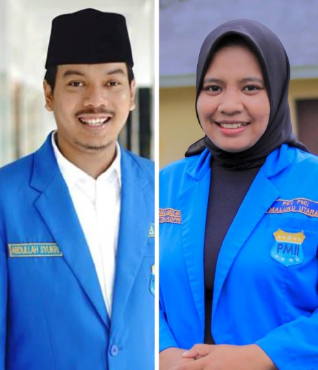 Ketum PB PMII Muhammad Abdullah Syukri (kiri) dan Ketua PKC PMII Maluku Utara Wahida A. Abd. Rahim (kanan)./jmg