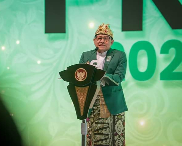 Muhaimin Iskandar saat menerima mandat kader PKB sebagai ketum DPP periode 2024-2029./jmg