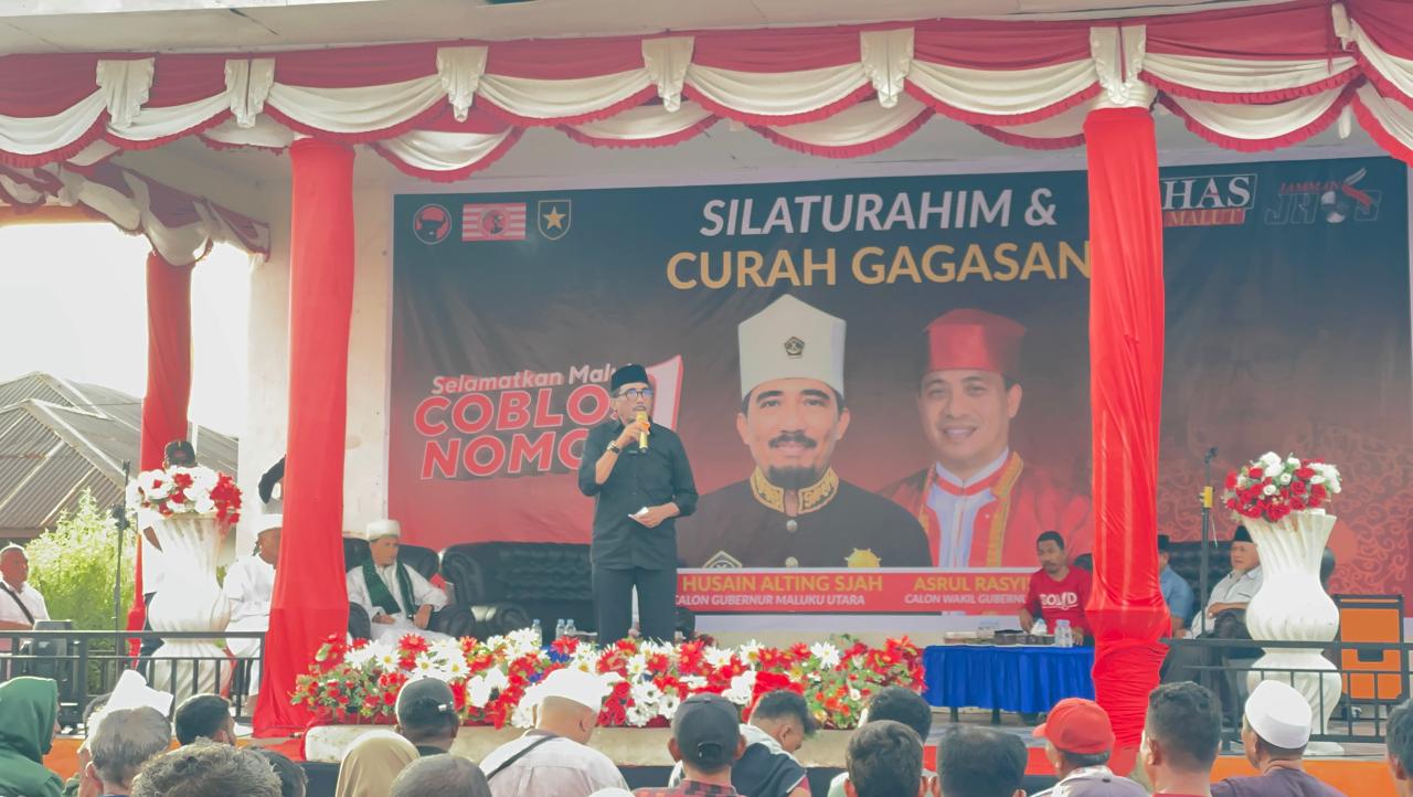 Foto: Orasi Calon Gubernur Malut, Sultan Husain Alting Sjah (Doc:JS)