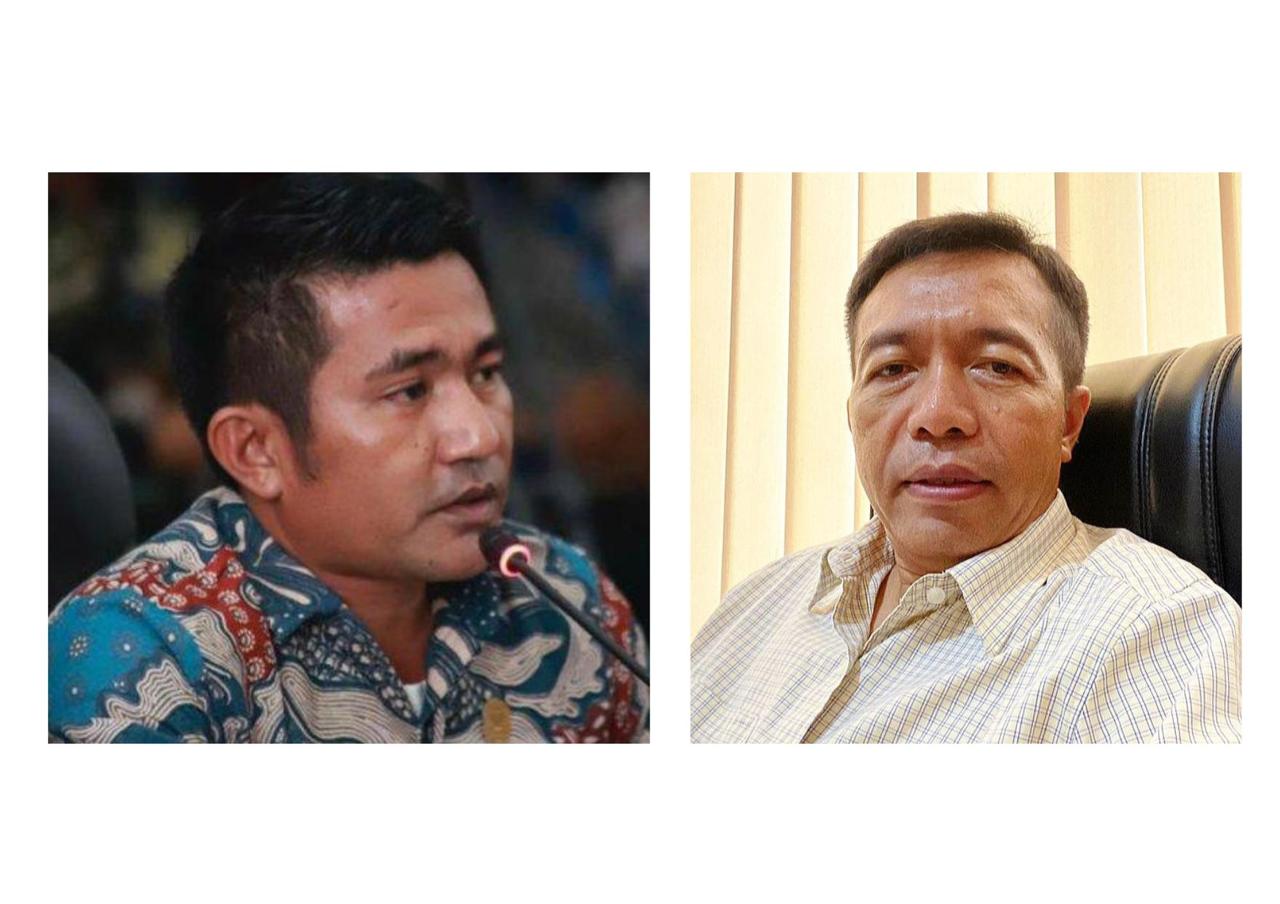 Foto Ketua Komisi lll DPRD Halsel, Safri Talib dan Kepala BPBD Halsel Aswin Adam (JS)