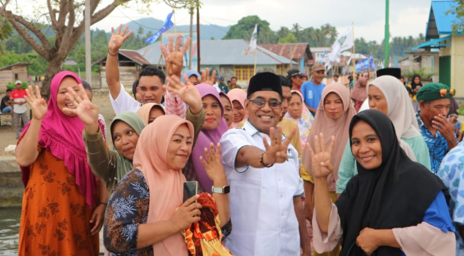 Cabup Jasri Usman usai melaksanakan kampanye di Desa Goro-goro./jmg