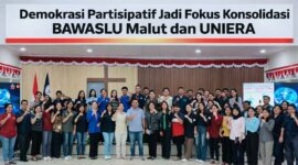 Ket: BAWASLU Malut Budaya Politik Partisipatif Lewat Konsolidasi Demokrasi Bersama UNIERA |foto jarum satu.com