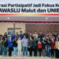 Ket: BAWASLU Malut Budaya Politik Partisipatif Lewat Konsolidasi Demokrasi Bersama UNIERA |foto jarum satu.com