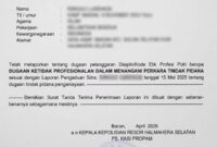 Ket: Bukti Surat Laporan