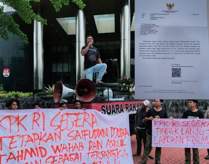 Ket: Komisi Pemberantasan Korupsi (KPK) RI resmi merespons laporan Forum Mahasiswa Anti Korupsi (FORMATIK) Jakarta terkait dugaan korupsi pada tiga Satuan Kerja Perangkat Daerah (SKPD) Provinsi Maluku Utara.