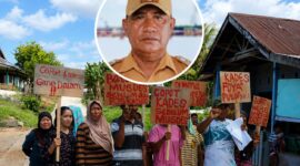 Ket: Aksi Protes Warga Desa Gane dalam 
