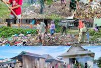 Ket: Semangat Gotong royong TNI bersama Warga 