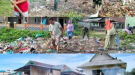 Ket: Semangat Gotong royong TNI bersama Warga 