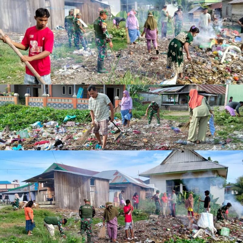 Ket: Semangat Gotong royong TNI bersama Warga
