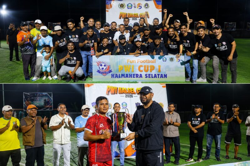 Ket: Turnamen Fun Football PWI Cup I Halmahera Selatan 2026 resmi berakhir pada Senin (15/6/2026).