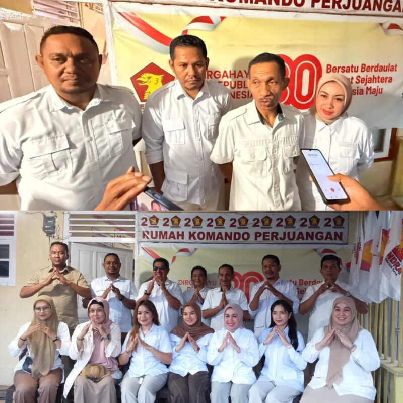 Ket : kunjungan Ketua DPD Gerindra Maluku Utara, Sahril Thahir, ke Sekretariat DPC Gerindra Halmahera Selatan.