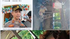 Ket: Kapolres Halsel Disudut Fakta Lapangan: Police Line Masih Terpasang, Tambang Emas Kubung Diduga Tetap Beroperasi.