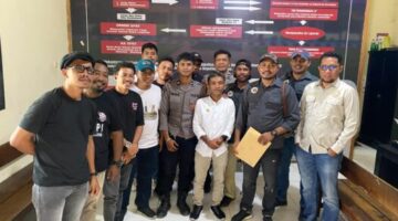 Ket: Persatuan Wartawan Indonesia (PWI) Kabupaten Halmahera Selatan secara resmi melaporkan Barbara cs, pengelola Kusu Island Resort, ke Polres Halmahera Selatan