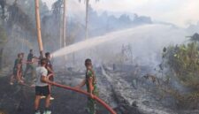 Ket: Lahan milik warga bernama Doni tersebut diperkirakan terbakar seluas kurang lebih satu hektare. Dalam kejadian tersebut tidak terdapat korban jiwa maupun korban luka. 